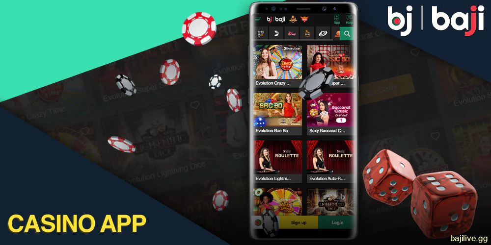 Play online casino games in Baji mobile app