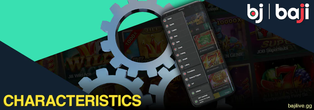 Characteristic of the Baji BD App